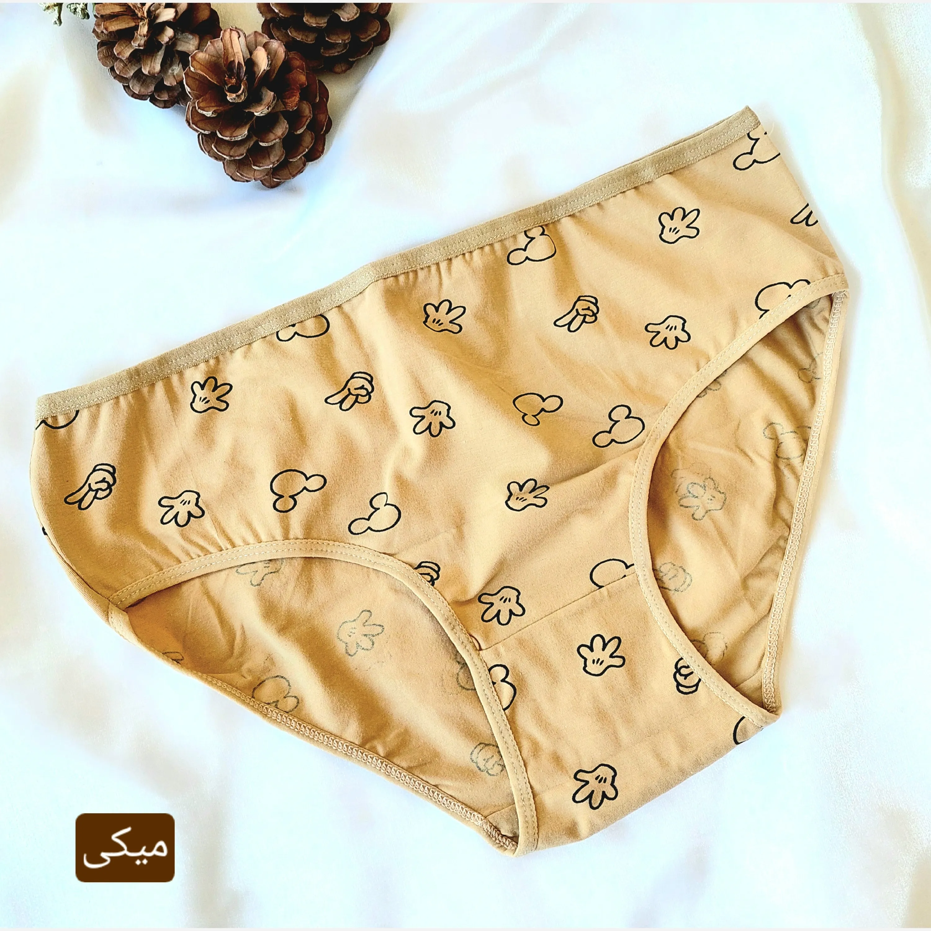 پک شورت زنانه نخی قواره دار برند آلکیم طرح عروسکی سایز XL تا 3XL