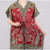 پیراهن طرح سنتی هندی بته جغه فری سایز سیلک هندی زنانه تا سایز 60 شیک و راحت چهارفصل بدون آبرفت و رنگ رفت