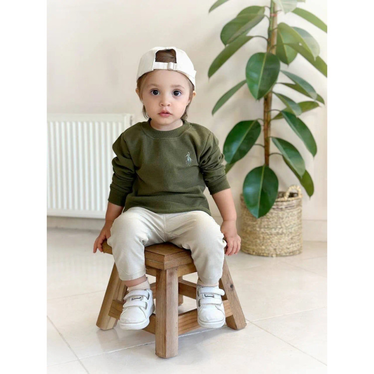 بلوز بیسکوییتی تمام نخ اسپرت زنانه پاییزه خنک