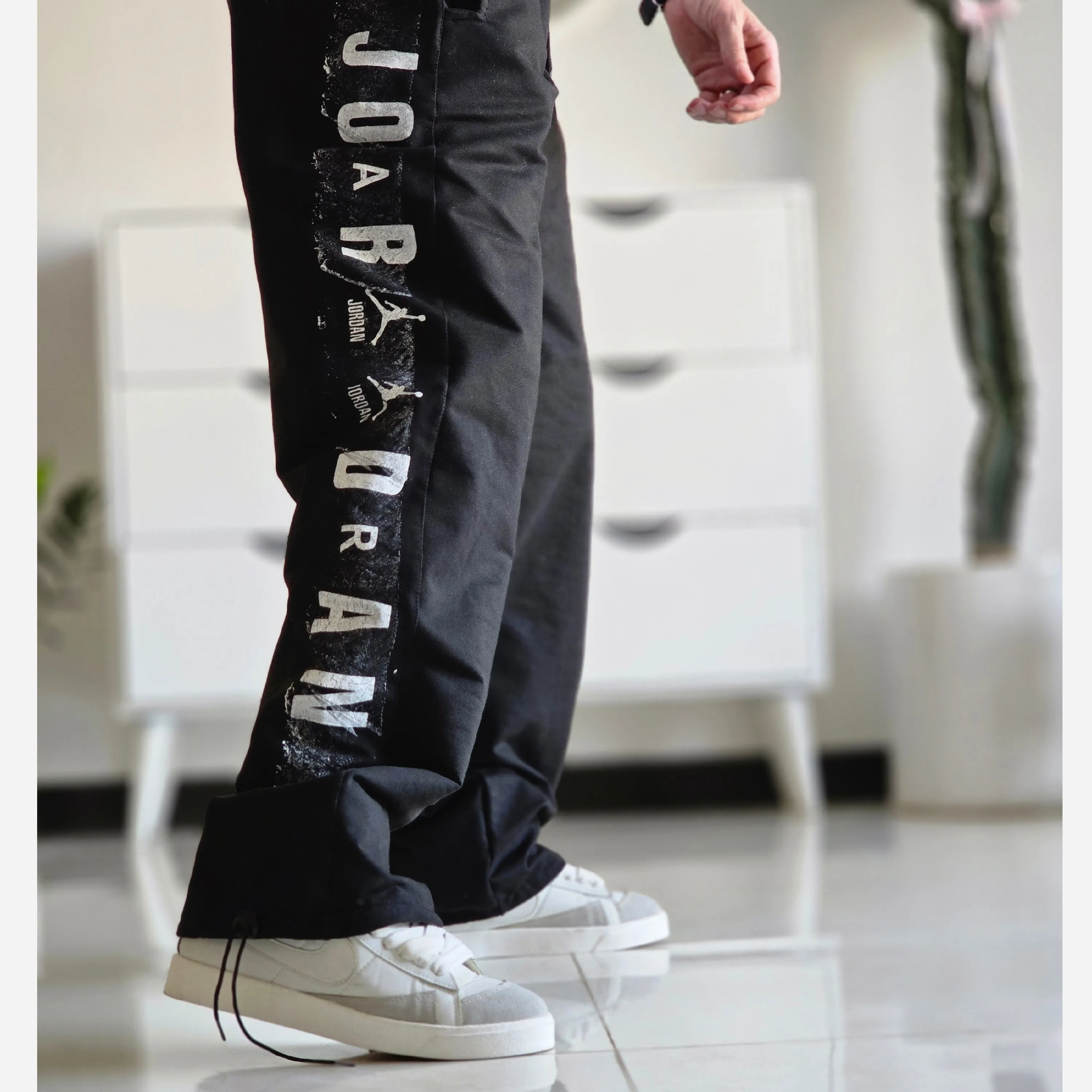 شلوار اسلش بگ جردن مشکی گلکسی اسپان قد 108 سایز XXL XXXL