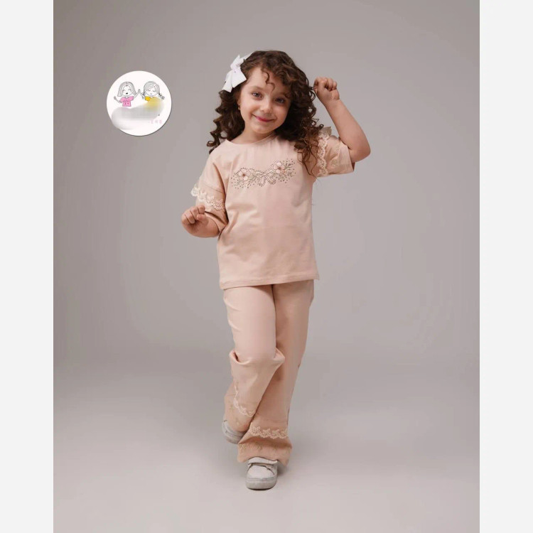 ست تیشرت و شلوار دخترانه تیپ لاکرا اعلا سایز 35 تا 50