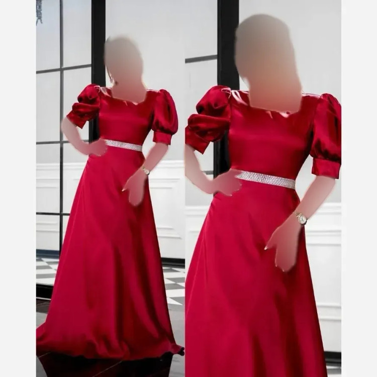 ماکسی مجلسی مرسانا جنس ساتن آمریکایی و خرجکار نگین قد 165