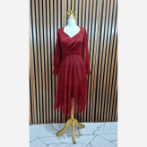 لباس ایسلا فلوک مخمل برجسته قد 120 سایز 42 تا 52