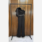 اورال مجلسی مشکی دو تیکه ساتن و غواصی سنگدوزی شده پاپیون دار
