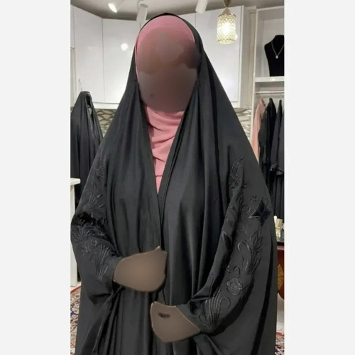 چادر جده گلدوزی پروانه کن کن ندا مروارید رنگ مشکی