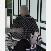 ست کیف و روسری زنانه مخمل و چرم صنعتی نخی منگوله دار