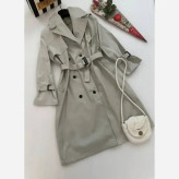 مانتو کتان پاییزه مدل نیلی کمربنددار فری سایز 38 تا 46