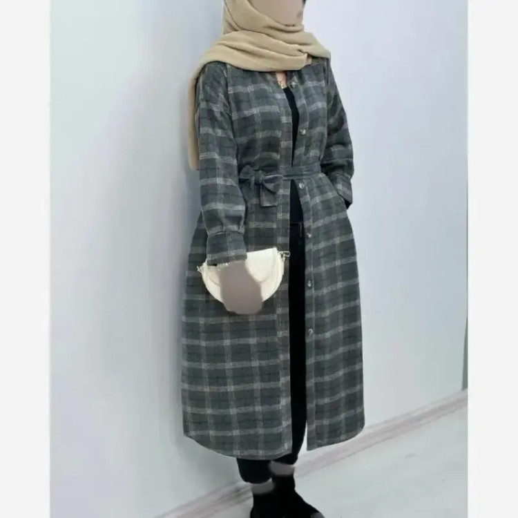 پالتو بلند زنانه فوتر کوبیده درجه یک مدل دانژه فری سایز