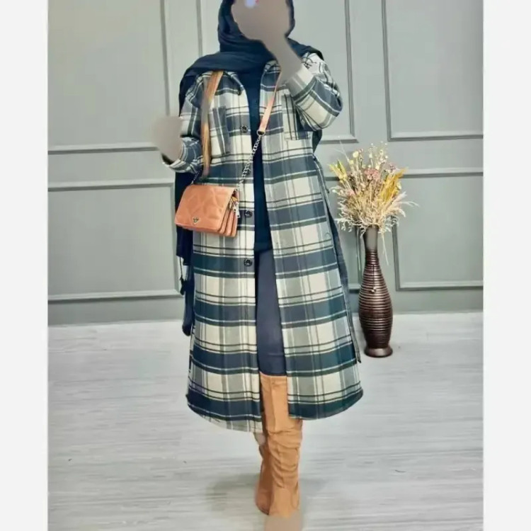 پالتو بلند زنانه فوتر کوبیده درجه یک مدل دانژه فری سایز