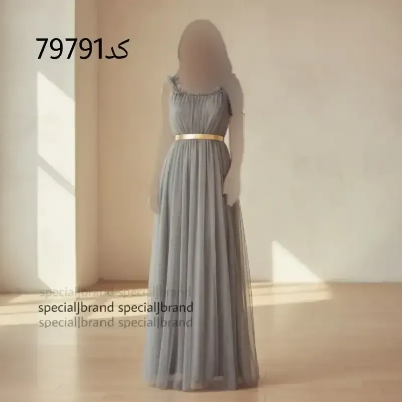 پیراهن ماکسی مجلسی زنانه تور و آستر کمربند دار سایز 40 تا 46