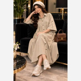 کفتان لینن اعلا جلودکمه آستین پاگون دانشجویی فری سایز