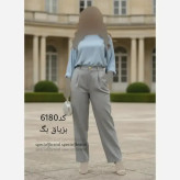 شلوار بگ زنانه جنس بزیاق جیب دار پشت کمر کش دکمه و زیپ دار