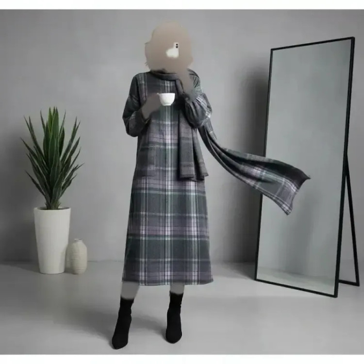 کفتان چهارخونه پشمی درجه یک فری سایز زنانه