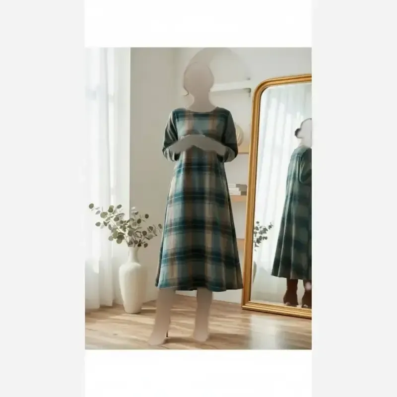 کفتان چهارخونه پشمی درجه یک فری سایز زنانه
