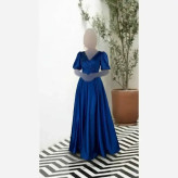پیراهن مجلسی زنانه جنس ساتن آمریکایی قد 150 رنگ بندی متنوع سایز 36 تا 48