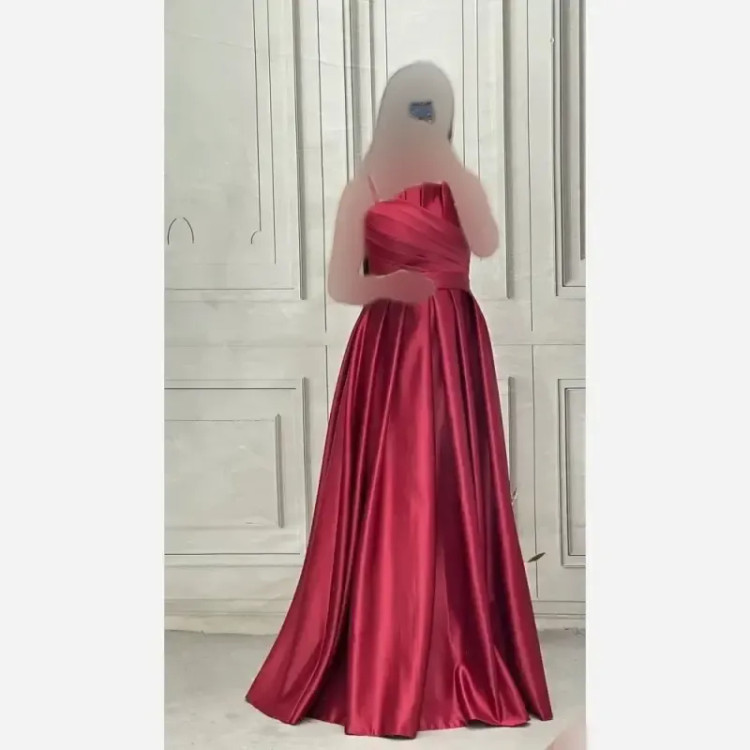 پیراهن زنانه نورا جنس ساتن آمریکایی قد 150 سایز 38 تا 48