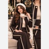 ست سویشرت و شلوار زنانه جنس سوپر مازراتی رنگ مشکی قهوه ای سرمه ای سایز فری 38 تا 46