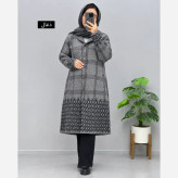 مانتو بافت سایز بزرگ یقه آرشال فری سایز