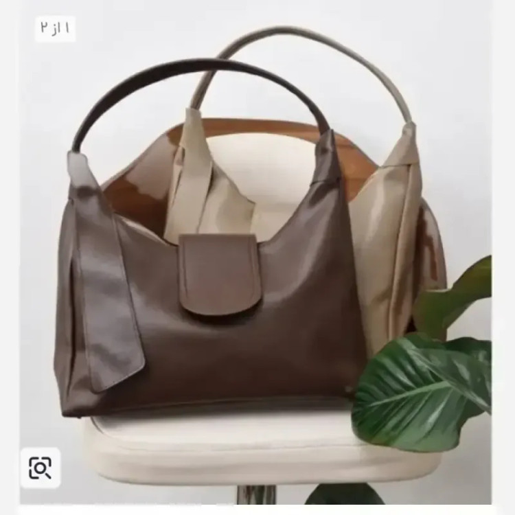کیف زنانه دو جیب جنس شرانگ ریز وارداتی رنگ مشکی شکلاتی موکا سرمه ای