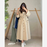 مانتو بلند تابستانه مدل ماربل جنس شانتون فری سایز رنگبندی متنوع